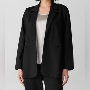 NWT Eileen Fisher Flex Tencel Ponte Black Blazer XS
